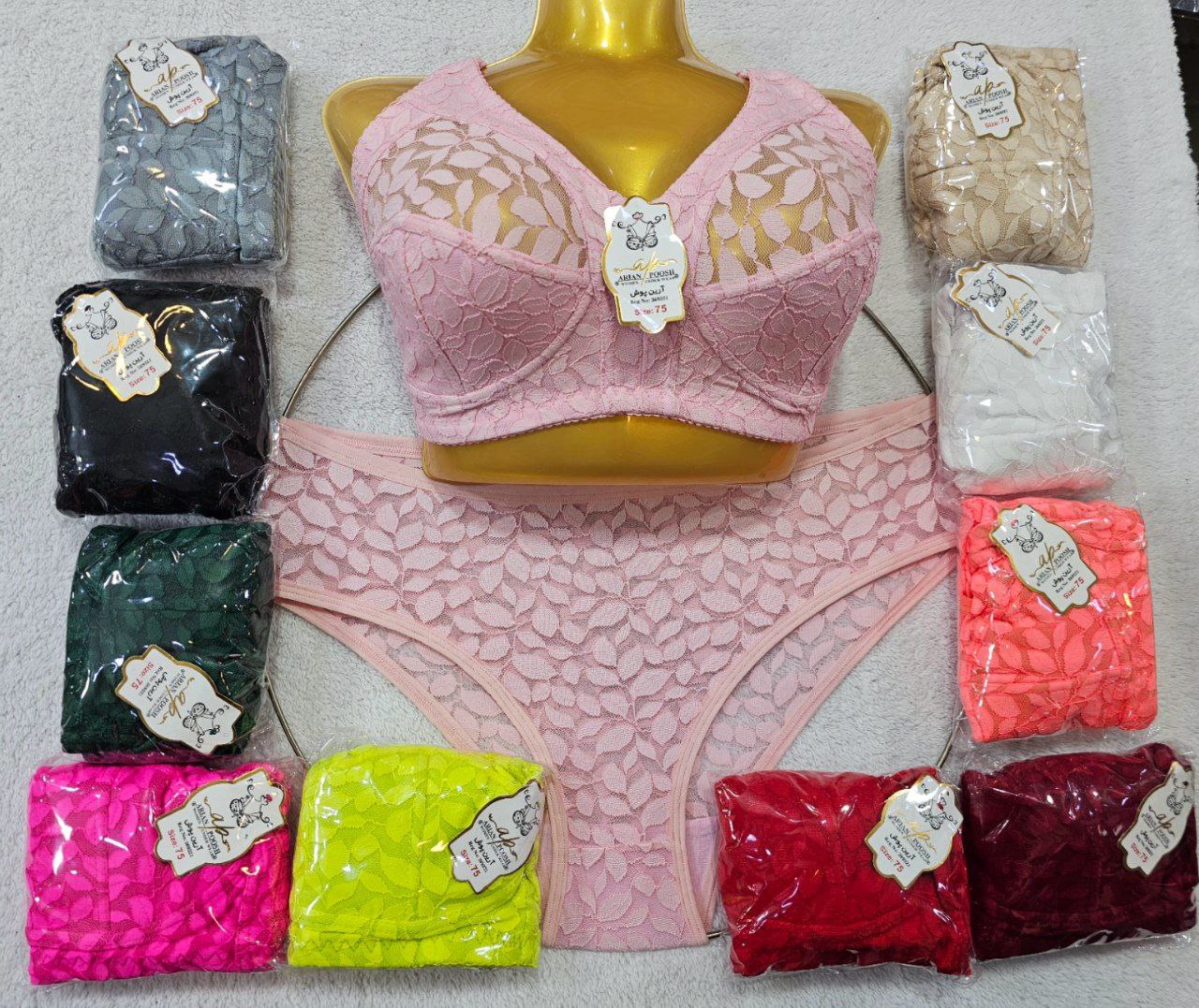 سوتین گیپور بدون فنر طرح دو برگی دوربسته