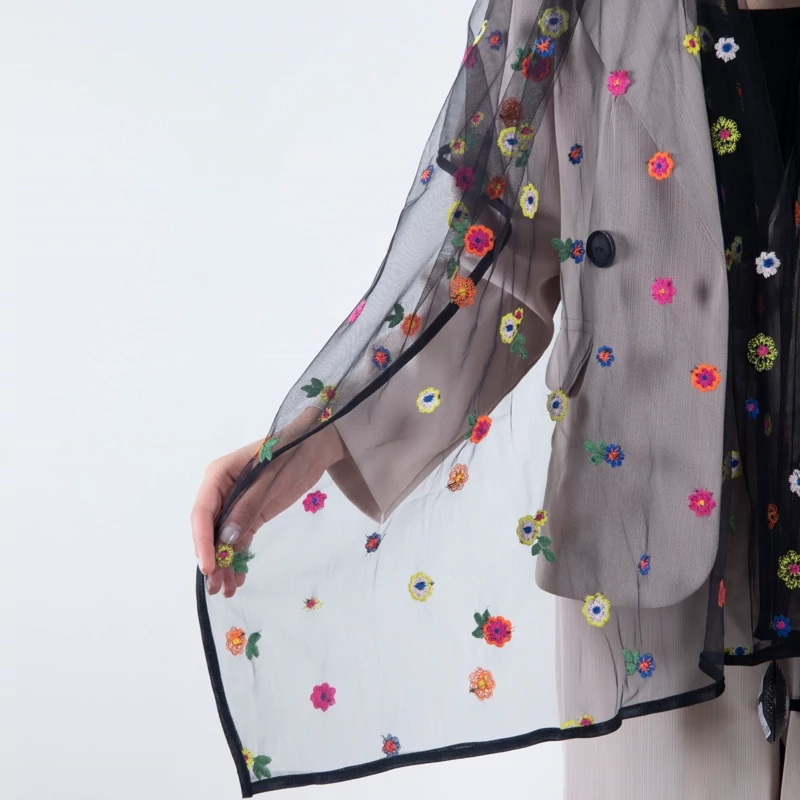 شال توری بابونه رنگی