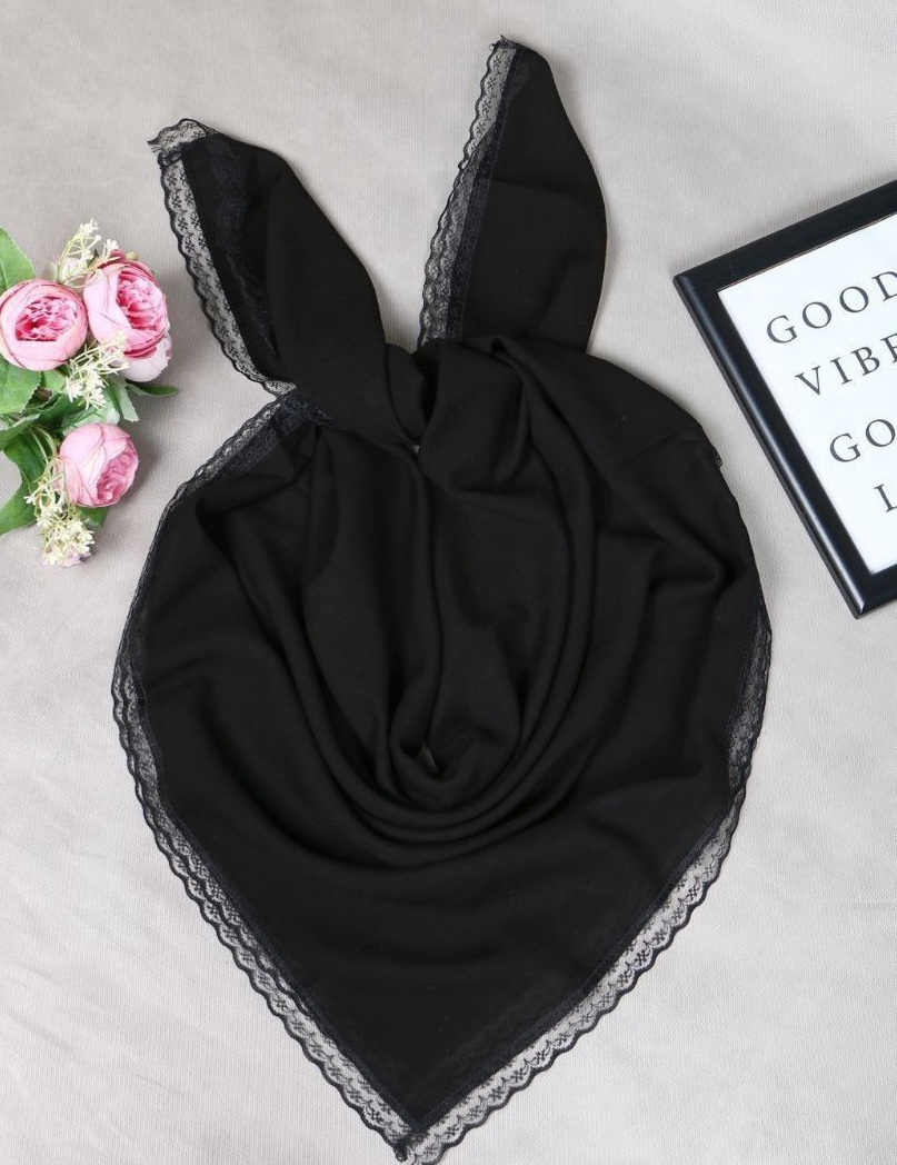 روسری کرپ اعلی دور دانتل