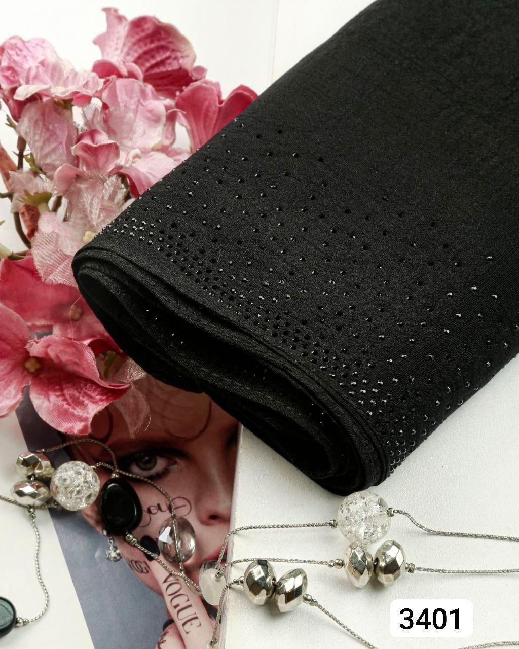 شال اسلپ مشکی حاشیه نگین