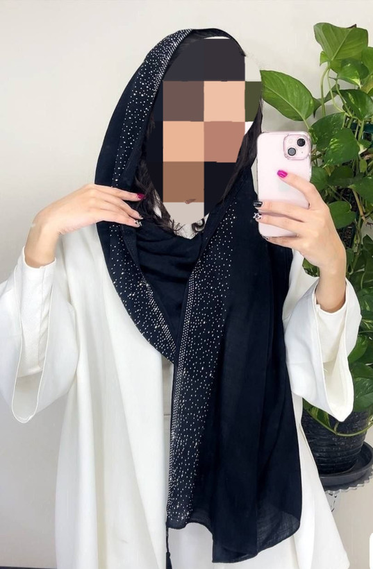 شال اسلپ مشکی حاشیه نگین